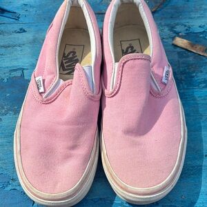 Vans Slip-On Canvas Sneakers in Pink